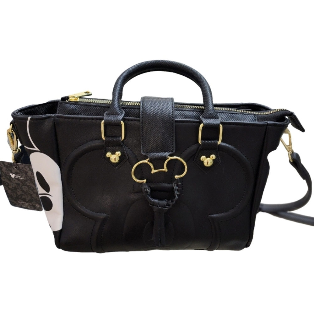 NWT Disney Mickey Mouse Black & White Satchel Purse Handbag